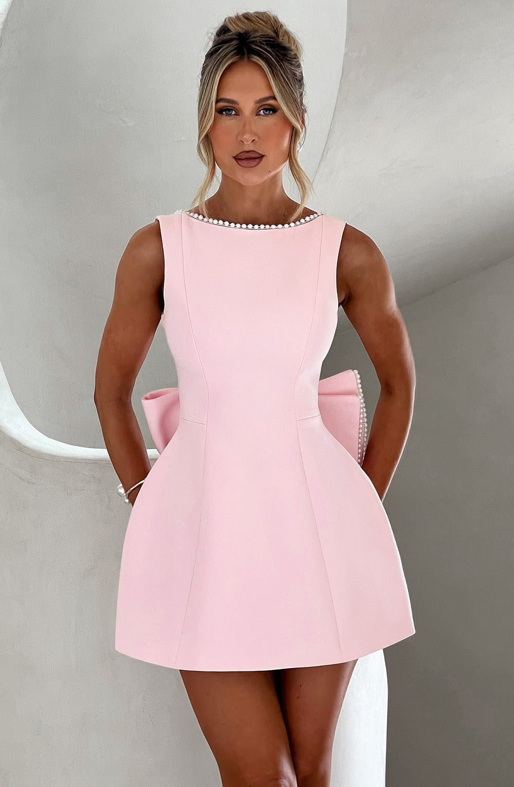 Esperanza | Vestido Corto de Cóctel Mujer Sin Mangas Escote Redondo