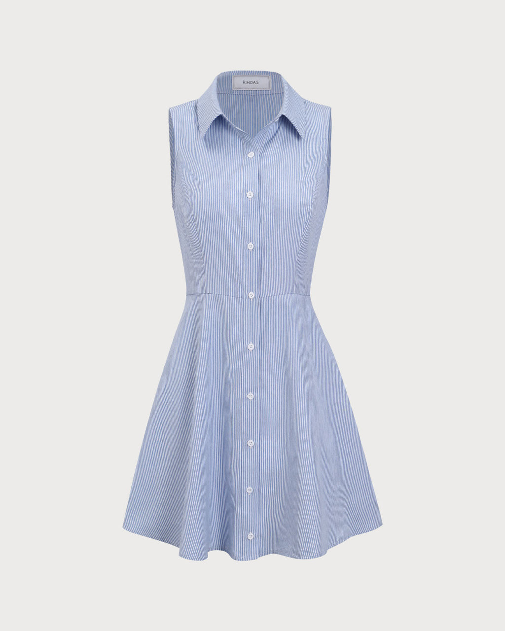 Minivestido Azul de Rayas con Botones