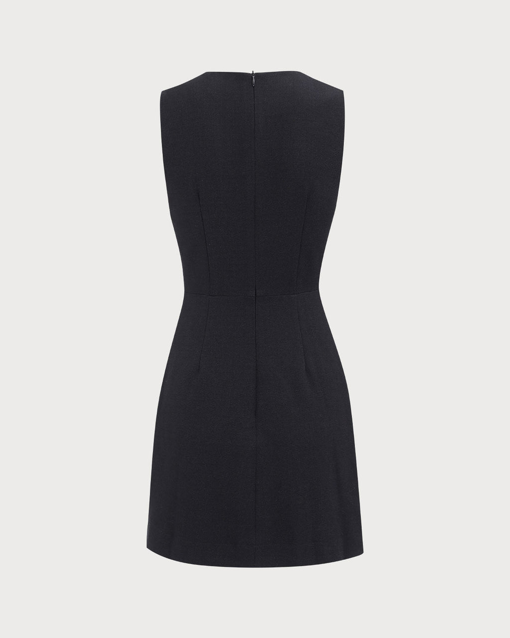 Minivestido Negro Sin Mangas con Escote en V